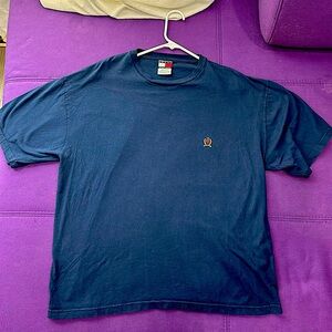 Vintage 90’s Navy Tommy Hilfiger Logo Tee Shirt XL